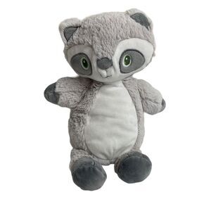 BLANKETS & BEYOND Plush Raccoon Rattle Plush in Gray White Lovey Soother